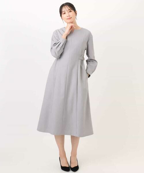 OFUON / オフオン ロング・マキシ丈ワンピース | ウールライクベルトデザインワンピース/洗える/WEB限定サイズあり | 詳細11