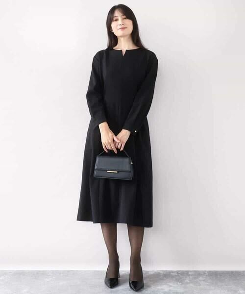 OFUON / オフオン ロング・マキシ丈ワンピース | ウールライクベルトデザインワンピース/洗える/WEB限定サイズあり | 詳細2