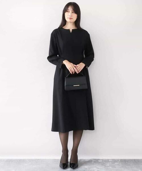 OFUON / オフオン ロング・マキシ丈ワンピース | ウールライクベルトデザインワンピース/洗える/WEB限定サイズあり | 詳細4