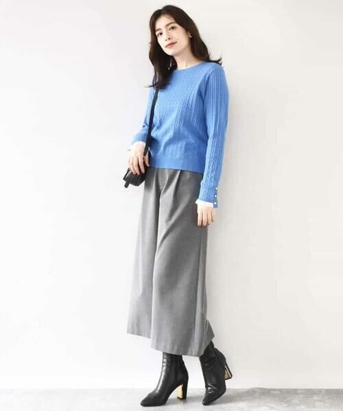 OFUON / オフオン ニット・セーター | ミニケーブル柄ニット/洗える/WEB限定サイズあり | 詳細11