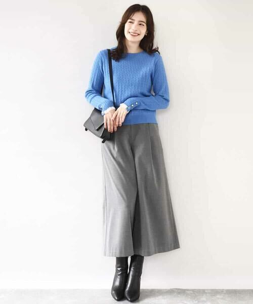 OFUON / オフオン ニット・セーター | ミニケーブル柄ニット/洗える/WEB限定サイズあり | 詳細12