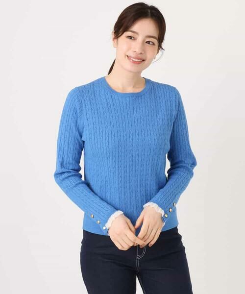 OFUON / オフオン ニット・セーター | ミニケーブル柄ニット/洗える/WEB限定サイズあり | 詳細13