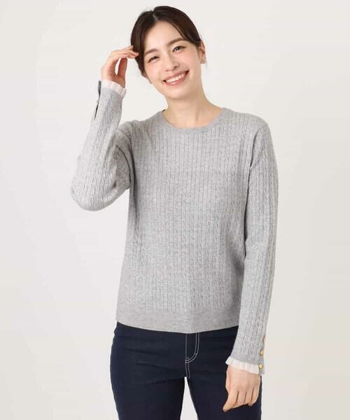OFUON / オフオン ニット・セーター | ミニケーブル柄ニット/洗える/WEB限定サイズあり | 詳細20
