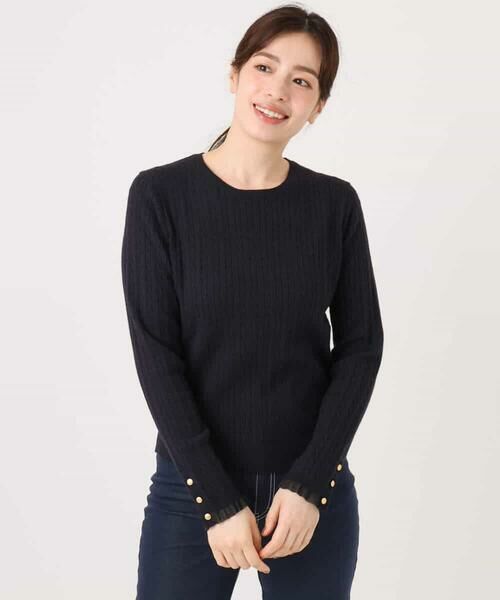 OFUON / オフオン ニット・セーター | ミニケーブル柄ニット/洗える/WEB限定サイズあり | 詳細23