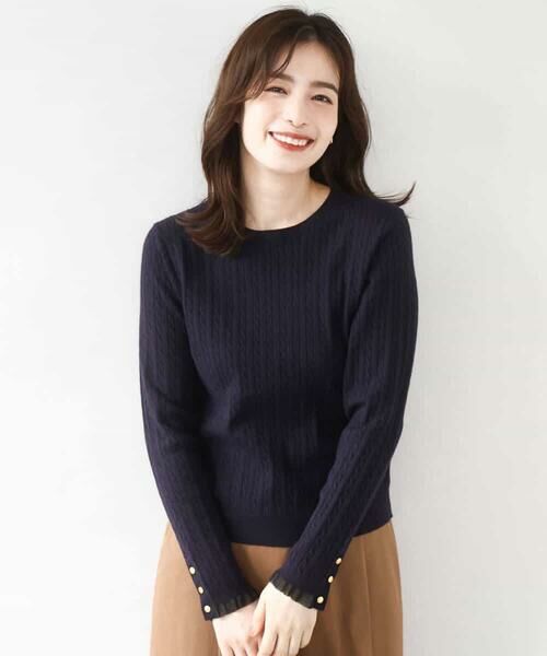 OFUON / オフオン ニット・セーター | ミニケーブル柄ニット/洗える/WEB限定サイズあり | 詳細5