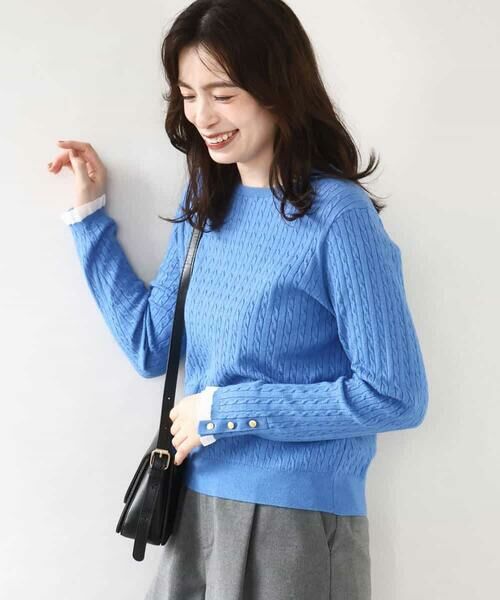 OFUON / オフオン ニット・セーター | ミニケーブル柄ニット/洗える/WEB限定サイズあり | 詳細9