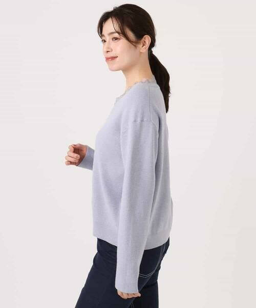 OFUON / オフオン ニット・セーター | Vネックレース片畦編みニット/洗える/WEB限定サイズあり | 詳細18