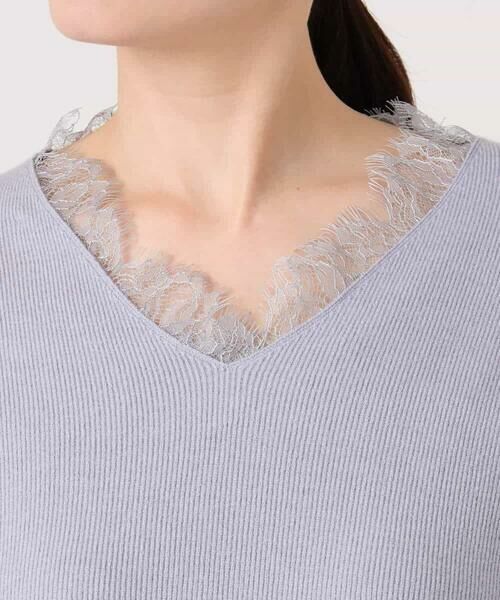 OFUON / オフオン ニット・セーター | Vネックレース片畦編みニット/洗える/WEB限定サイズあり | 詳細20