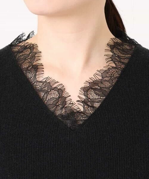 OFUON / オフオン ニット・セーター | Vネックレース片畦編みニット/洗える/WEB限定サイズあり | 詳細28