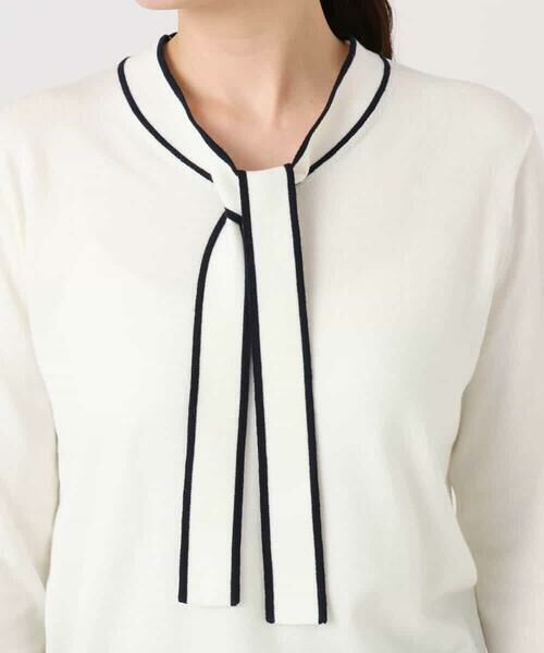 OFUON / オフオン ニット・セーター | 配色ラインボウタイニット/洗える/WEB限定サイズあり | 詳細17