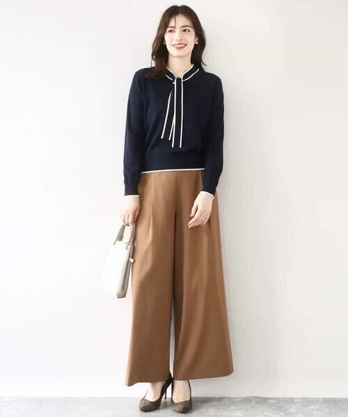 OFUON / オフオン ニット・セーター | 配色ラインボウタイニット/洗える/WEB限定サイズあり | 詳細2