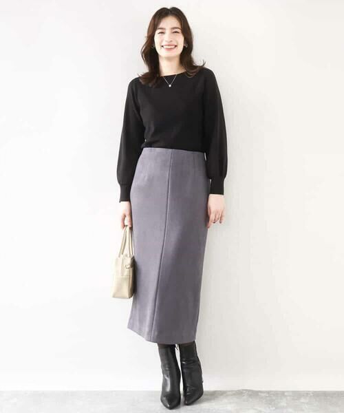 OFUON / オフオン ロング・マキシ丈スカート | スウェードライクナロースカート/洗える | 詳細10