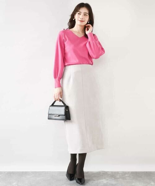 OFUON / オフオン ロング・マキシ丈スカート | スウェードライクナロースカート/洗える | 詳細15