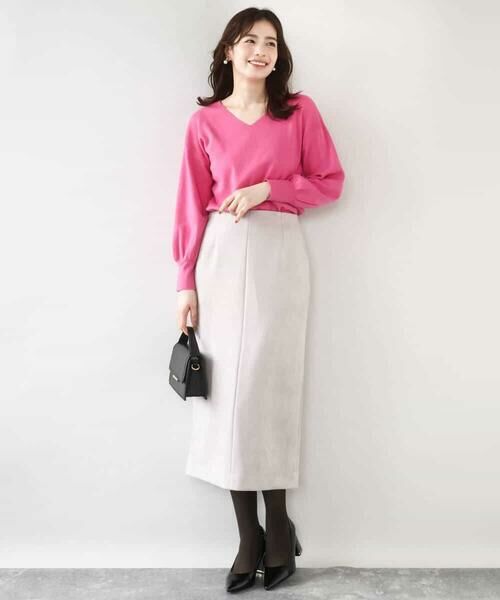 OFUON / オフオン ロング・マキシ丈スカート | スウェードライクナロースカート/洗える | 詳細16