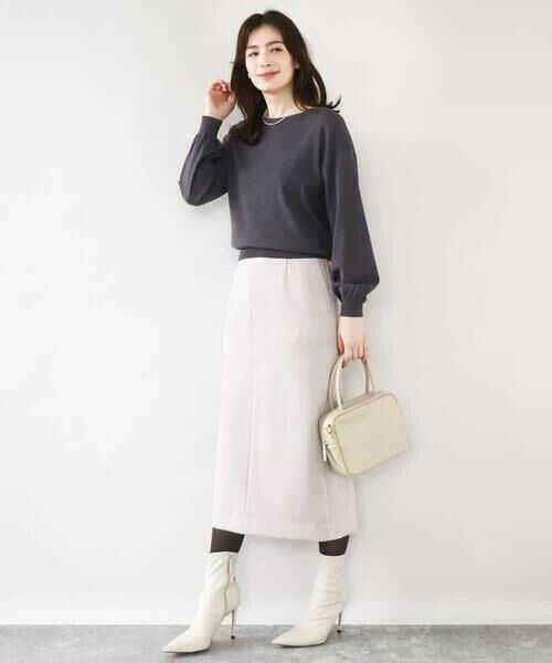 OFUON / オフオン ロング・マキシ丈スカート | スウェードライクナロースカート/洗える | 詳細19