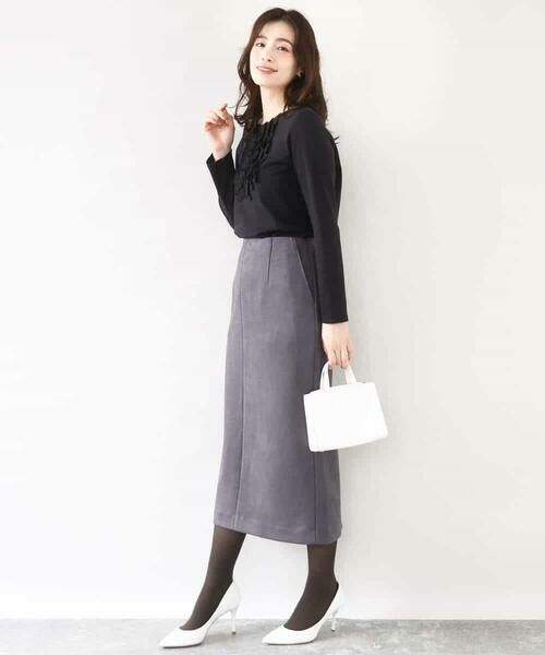 OFUON / オフオン ロング・マキシ丈スカート | スウェードライクナロースカート/洗える | 詳細2