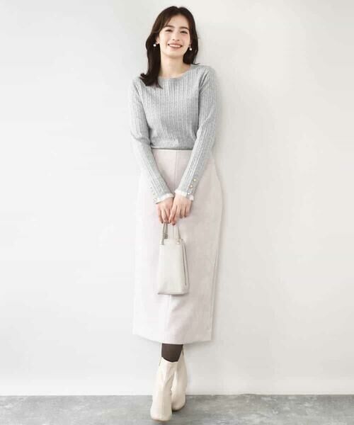 OFUON / オフオン ロング・マキシ丈スカート | スウェードライクナロースカート/洗える | 詳細20