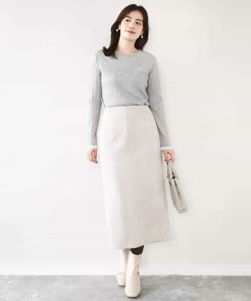 OFUON / オフオン ロング・マキシ丈スカート | スウェードライクナロースカート/洗える | 詳細21