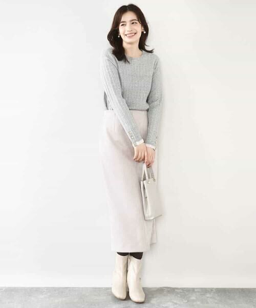 OFUON / オフオン ロング・マキシ丈スカート | スウェードライクナロースカート/洗える | 詳細22