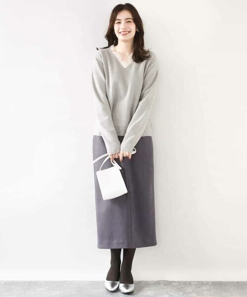 OFUON / オフオン ロング・マキシ丈スカート | スウェードライクナロースカート/洗える | 詳細6