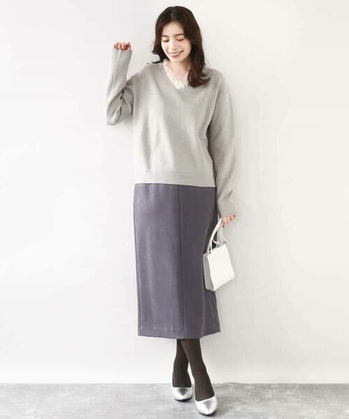 OFUON / オフオン ロング・マキシ丈スカート | スウェードライクナロースカート/洗える | 詳細7