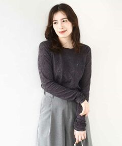 OFUON / オフオン カットソー | シャーリングデザインレースカットソー/洗える/WEB限定サイズあり