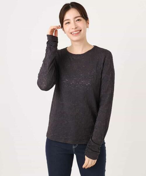 OFUON / オフオン カットソー | シャーリングデザインレースカットソー/洗える/WEB限定サイズあり | 詳細2