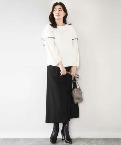 OFUON / オフオン その他パンツ | TRソフトストレッチ裏起毛ガウチョパンツ/洗える | 詳細25