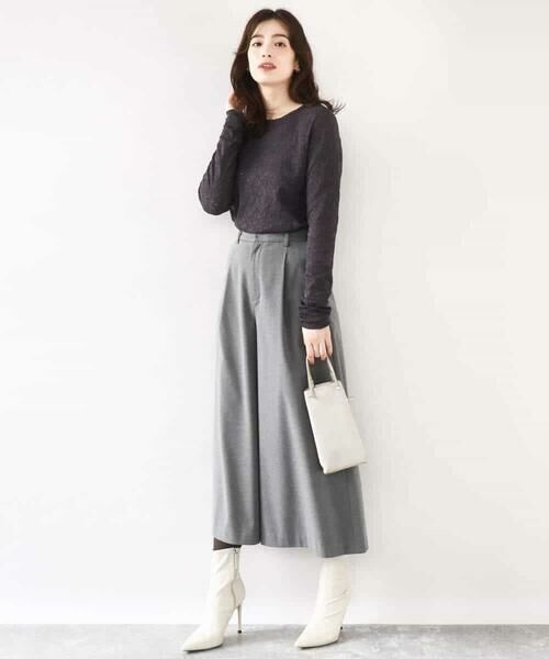 OFUON / オフオン その他パンツ | TRソフトストレッチ裏起毛ガウチョパンツ/洗える | 詳細3