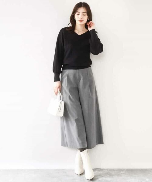 OFUON / オフオン その他パンツ | TRソフトストレッチ裏起毛ガウチョパンツ/洗える | 詳細7