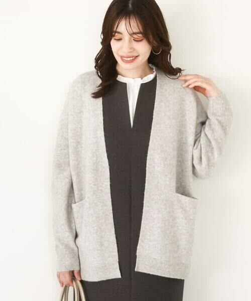 OFUON/オフオン ソフト起毛ニットカーディガン/洗える/WEB限定サイズあり ライトグレー M OFUON/オフオン ソフト起毛ニットカーディガン/洗える/WEB限定サイズあり ライトグレー M