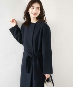 OFUON / オフオン その他アウター | ウール混ノーカラーコート/WEB限定サイズあり