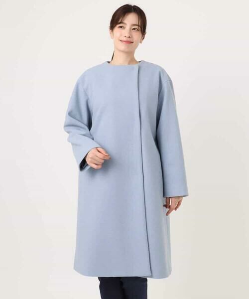 OFUON / オフオン その他アウター | ウール混ノーカラーコート/WEB限定サイズあり | 詳細12