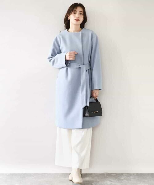 OFUON / オフオン その他アウター | ウール混ノーカラーコート/WEB限定サイズあり | 詳細7