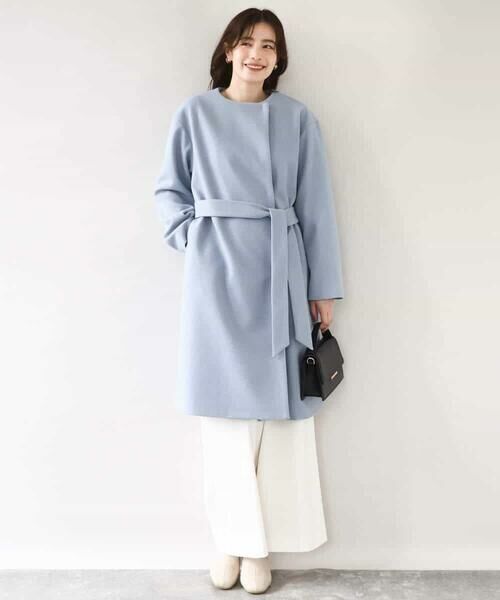 OFUON / オフオン その他アウター | ウール混ノーカラーコート/WEB限定サイズあり | 詳細9