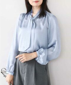 OFUON / オフオン シャツ・ブラウス | 幾何柄ボウタイブラウス/洗える/WEB限定サイズあり