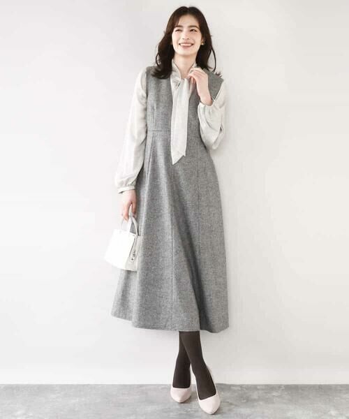 OFUON / オフオン シャツ・ブラウス | 幾何柄ボウタイブラウス/洗える/WEB限定サイズあり | 詳細1