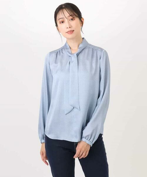 OFUON / オフオン シャツ・ブラウス | 幾何柄ボウタイブラウス/洗える/WEB限定サイズあり | 詳細10