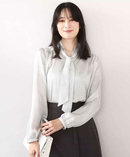 OFUON / オフオン シャツ・ブラウス | 幾何柄ボウタイブラウス/洗える/WEB限定サイズあり | 詳細20