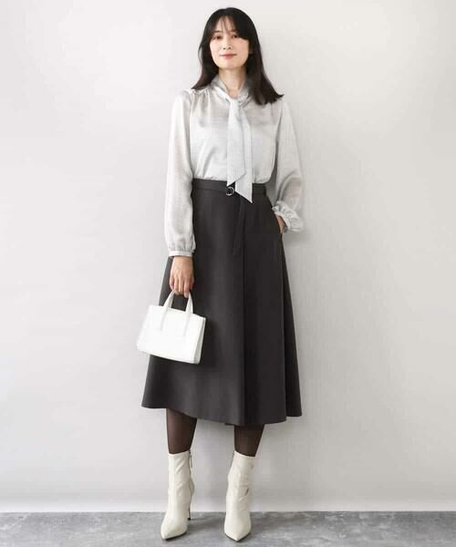 OFUON / オフオン シャツ・ブラウス | 幾何柄ボウタイブラウス/洗える/WEB限定サイズあり | 詳細21