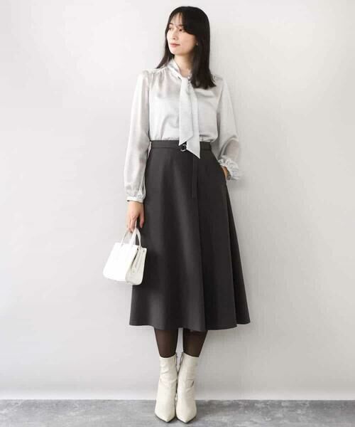 OFUON / オフオン シャツ・ブラウス | 幾何柄ボウタイブラウス/洗える/WEB限定サイズあり | 詳細22