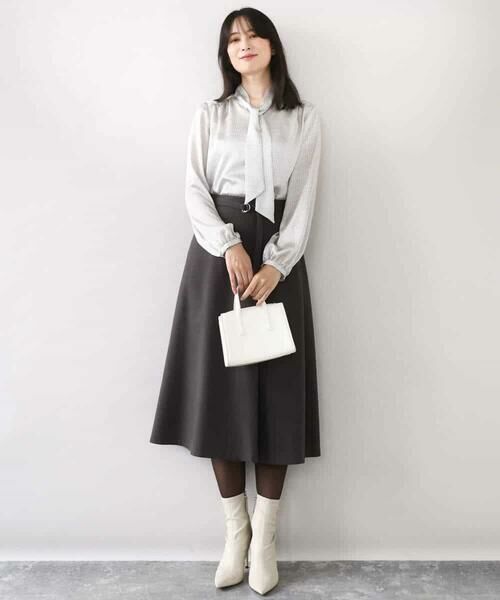 OFUON / オフオン シャツ・ブラウス | 幾何柄ボウタイブラウス/洗える/WEB限定サイズあり | 詳細23