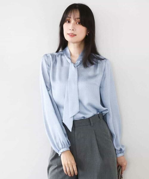 OFUON / オフオン シャツ・ブラウス | 幾何柄ボウタイブラウス/洗える/WEB限定サイズあり | 詳細6