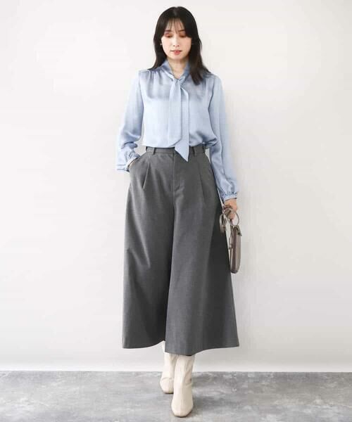 OFUON / オフオン シャツ・ブラウス | 幾何柄ボウタイブラウス/洗える/WEB限定サイズあり | 詳細8