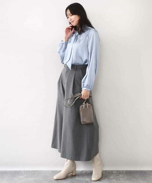 OFUON / オフオン シャツ・ブラウス | 幾何柄ボウタイブラウス/洗える/WEB限定サイズあり | 詳細9