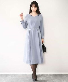 OFUON / オフオン ロング・マキシ丈ワンピース | シフォンプリーツデザインワンピース/洗える/WEB限定サイズあり