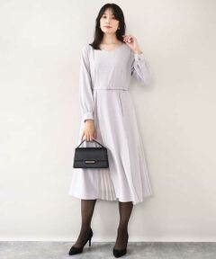 OFUON / オフオン ロング・マキシ丈ワンピース | シフォンプリーツデザインワンピース/洗える/WEB限定サイズあり