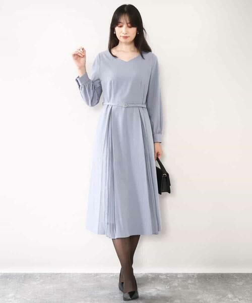 OFUON / オフオン ロング・マキシ丈ワンピース | シフォンプリーツデザインワンピース/洗える/WEB限定サイズあり | 詳細11