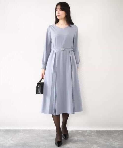 OFUON / オフオン ロング・マキシ丈ワンピース | シフォンプリーツデザインワンピース/洗える/WEB限定サイズあり | 詳細12