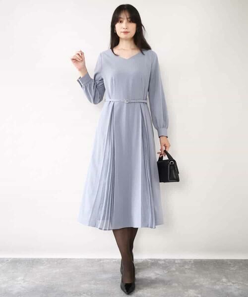 OFUON / オフオン ロング・マキシ丈ワンピース | シフォンプリーツデザインワンピース/洗える/WEB限定サイズあり | 詳細13